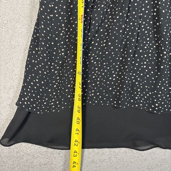 Vintage Talbots Petites Silk Chiffon Dress PXS Polka Dot AOP Faux Wrap Fit Flare - Picture 9 of 14